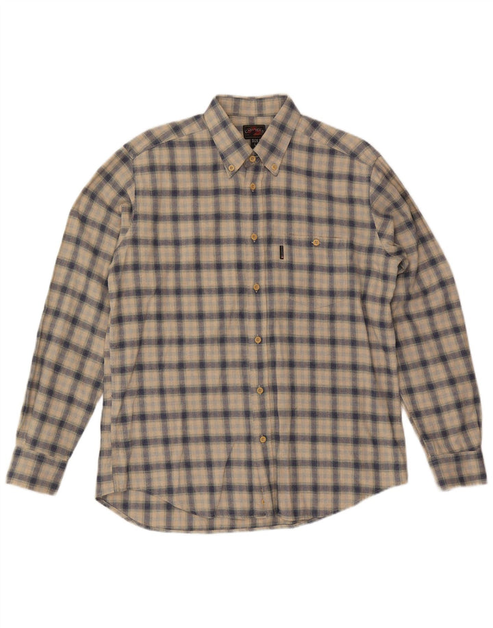 Camisa de franela Canadiens para hombre con cuadros beige grandes