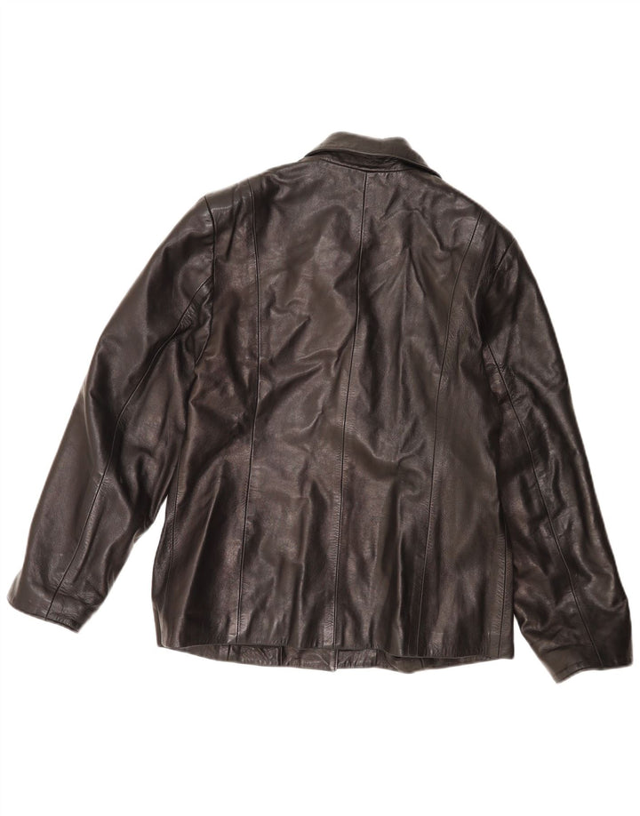 Desi Chaqueta de cuero para mujer IT 46 Cuero negro grande