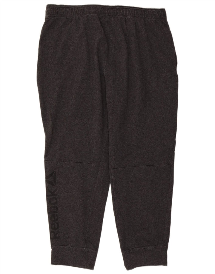 Reebok - Pantalón de chándal gráfico para hombre, talla 2XL, algodón gris