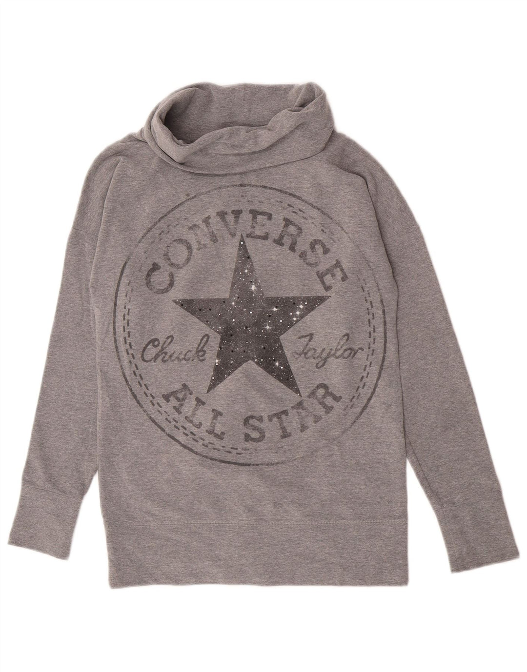 Converse - Sudadera gráfica para mujer, talla 10, algodón gris pequeño