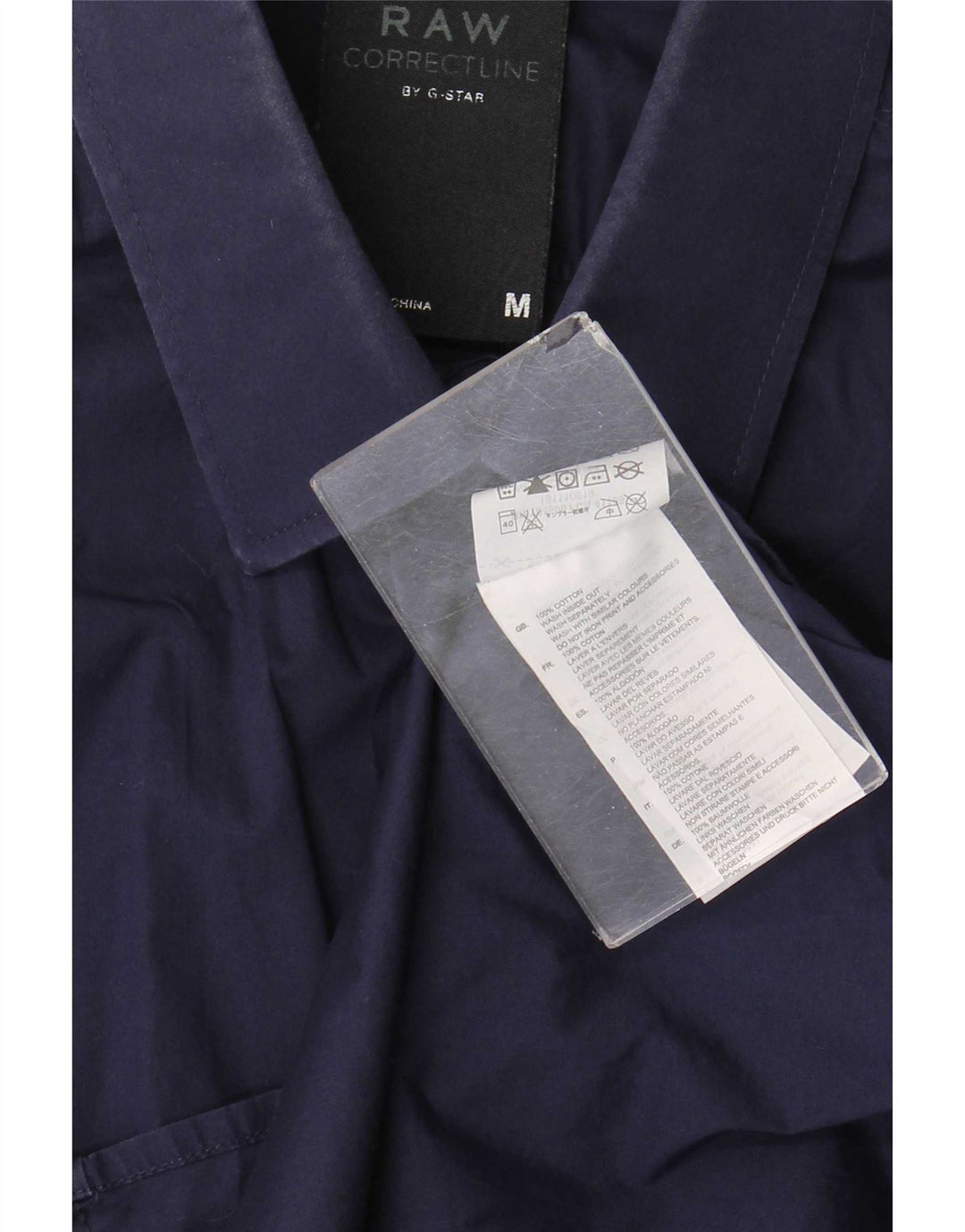 Camisa G-Star Hombre Manga Corta Algodón Azul Marino Medio