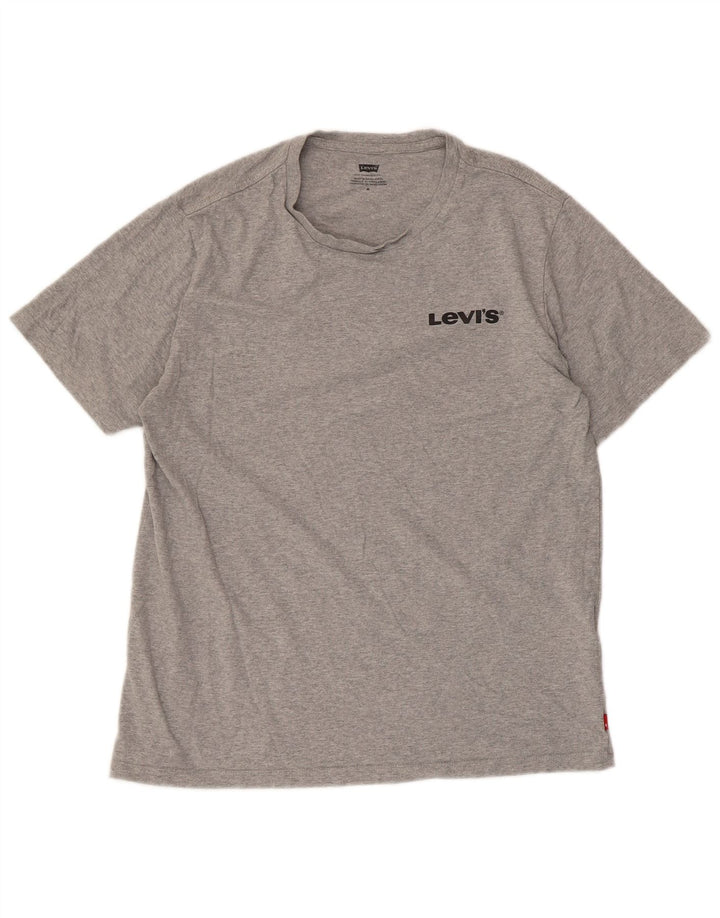 Levi's Camiseta gráfica para hombre Top de algodón moteado en gris medio