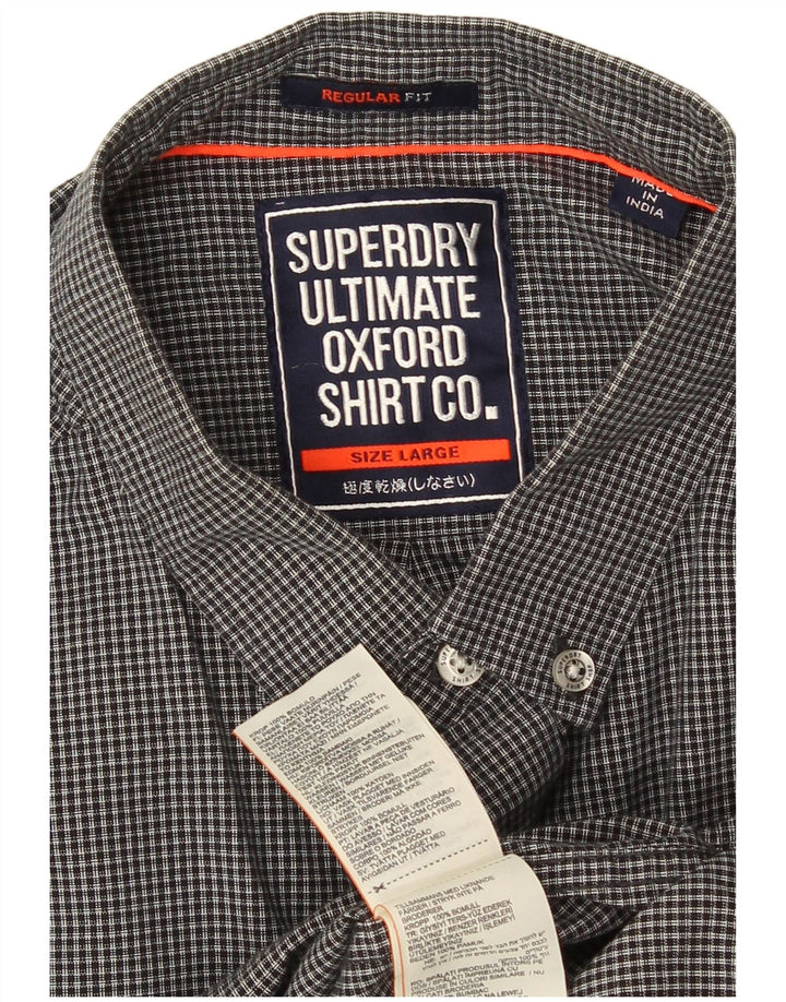 Camisa Superdry De Corte Regular Para Hombre De Algodón A Cuadros Gris Grande