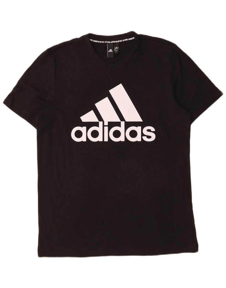 Adidas - Camiseta gráfica para hombre, talla mediana, algodón negro