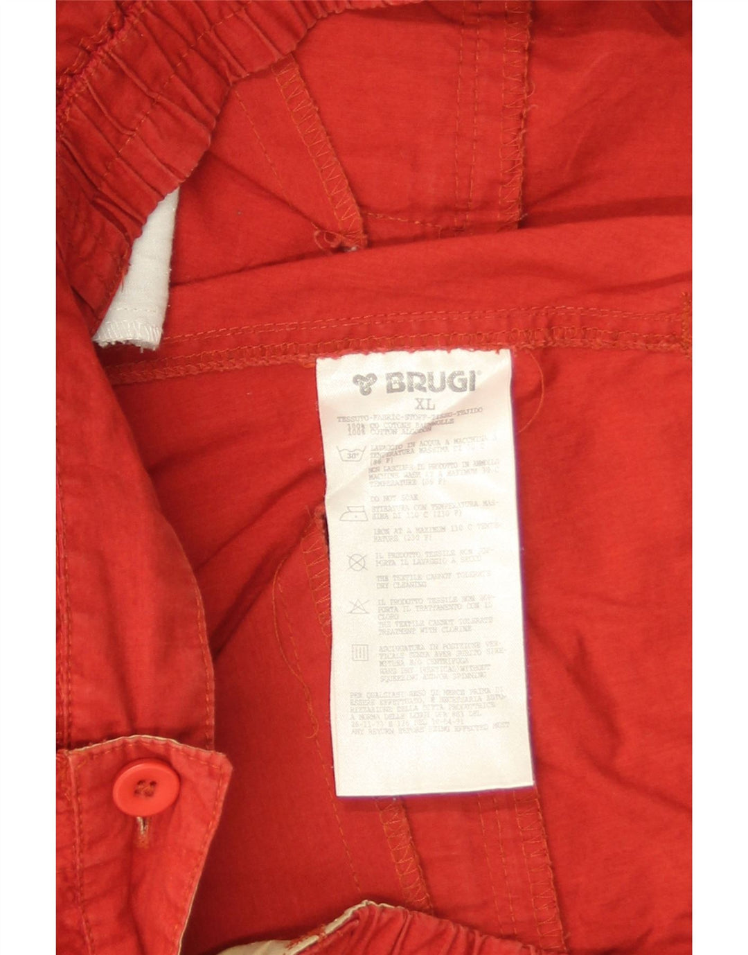 Brugi Shorts Cargo Hombre XL W38 Algodón Rojo