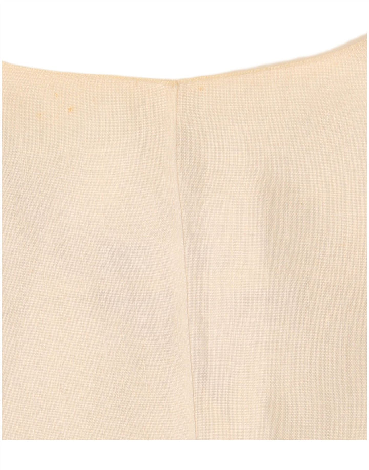 Enrico Coveri Chaqueta tipo blazer de manga corta con 3 botones para mujer IT 44 Medium White