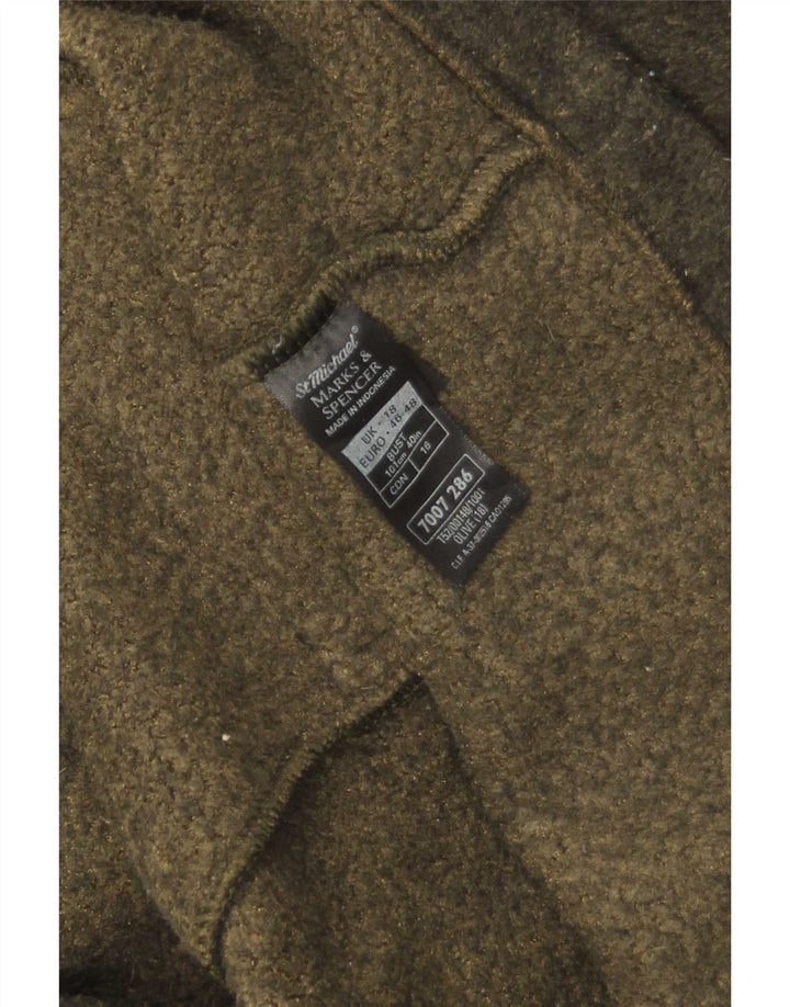 Marks & Spencer Chaqueta polar para mujer UK 40 XL Poliéster caqui
