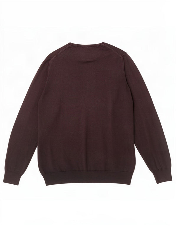 Zara Hombre Regular Fit Jersey De Cuello Redondo Suéter Grande Marrón