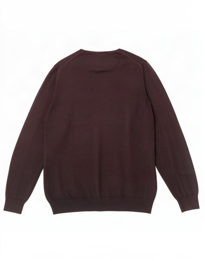 Zara Hombre Regular Fit Jersey De Cuello Redondo Suéter Grande Marrón