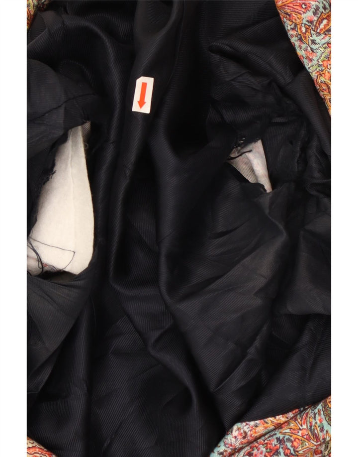 Zara Chaqueta Blazer De 1 Botón para Mujer Reino Unido 44 Grande Paisley Multicolor