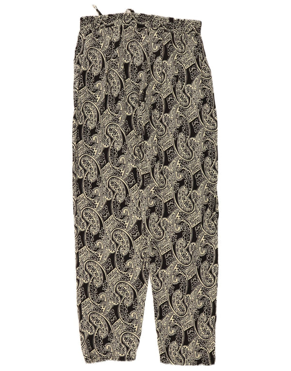 Vintage mujer cintura alta pantalones sueltos XL W36 L29 Beige Paisley