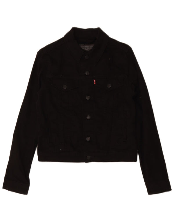 Levi's Womens Denim Jacket UK 6 XS Black Cotton