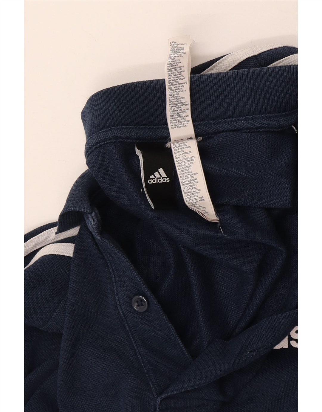 Polo Adidas Hombre Grande Azul Marino Algodón