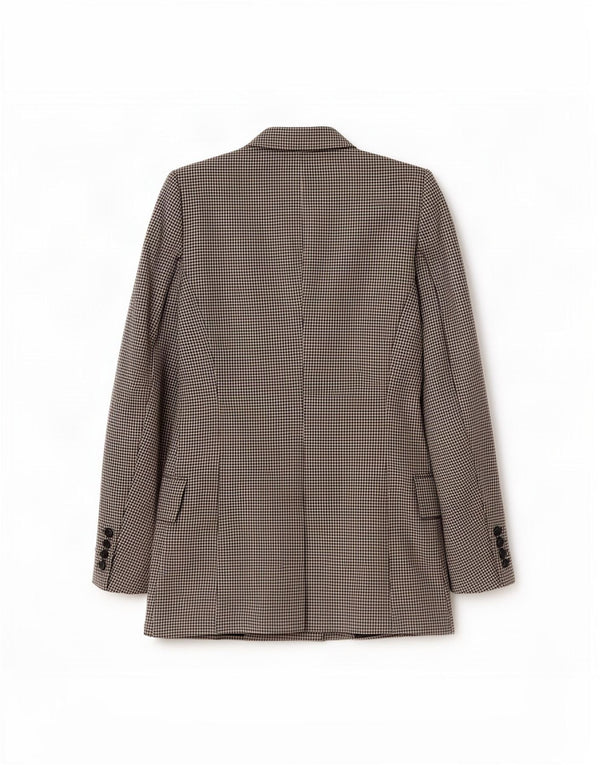 Zara Chaqueta Blazer De Doble Botonadura para Mujer UK 6 XS Black Gingham