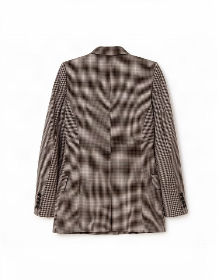 Zara Chaqueta Blazer De Doble Botonadura para Mujer UK 6 XS Black Gingham