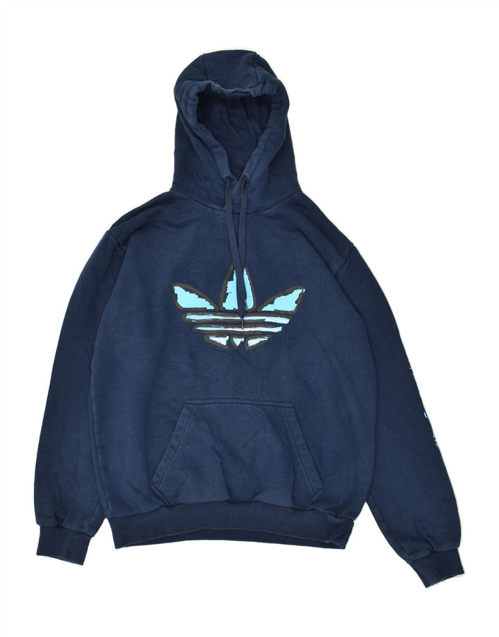 ADIDAS Jersey con capucha gráfica para hombre Jersey mediano azul marino Poliéster