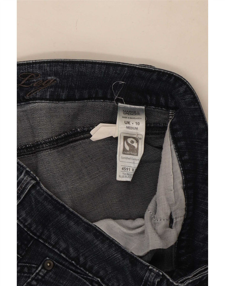 Marks & Spencer Vaqueros Bootcut para Mujer UK 10 Small W27 L29 Algodón Azul Marino