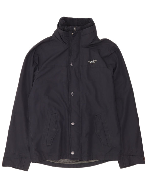 Hollister Chaqueta impermeable para hombre Reino Unido 40 Grande Poliéster azul marino