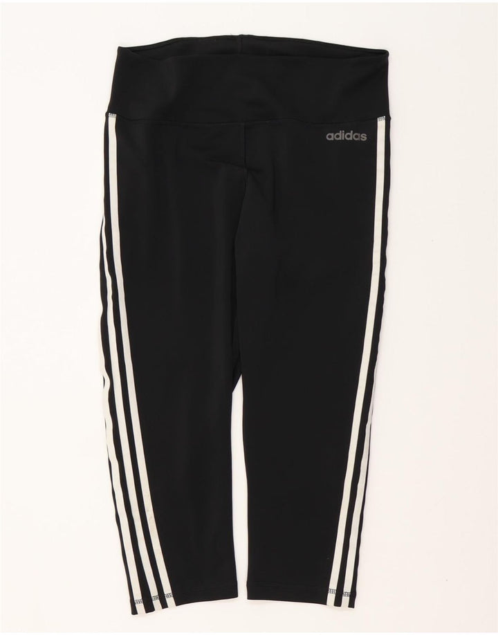ADIDAS Mujer Climalite Capri Leggings UK 16/18 Grande Negro Poliéster