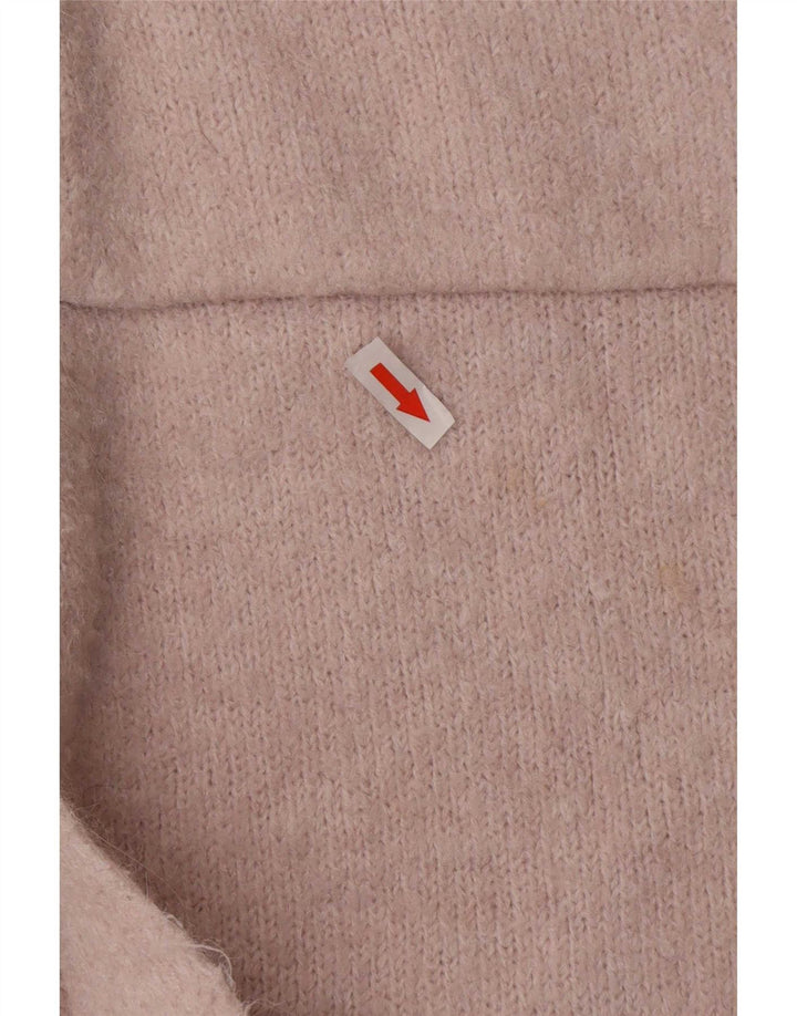 Zara Cárdigan extragrande largo para mujer, talla 40, poliéster rosa pequeño