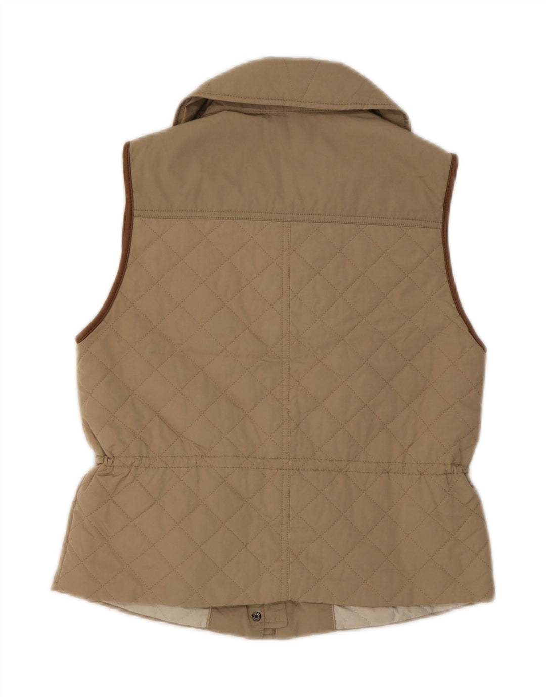MASSIMO DUTTI Womens Quilted Gilet UK 12 Medium Beige