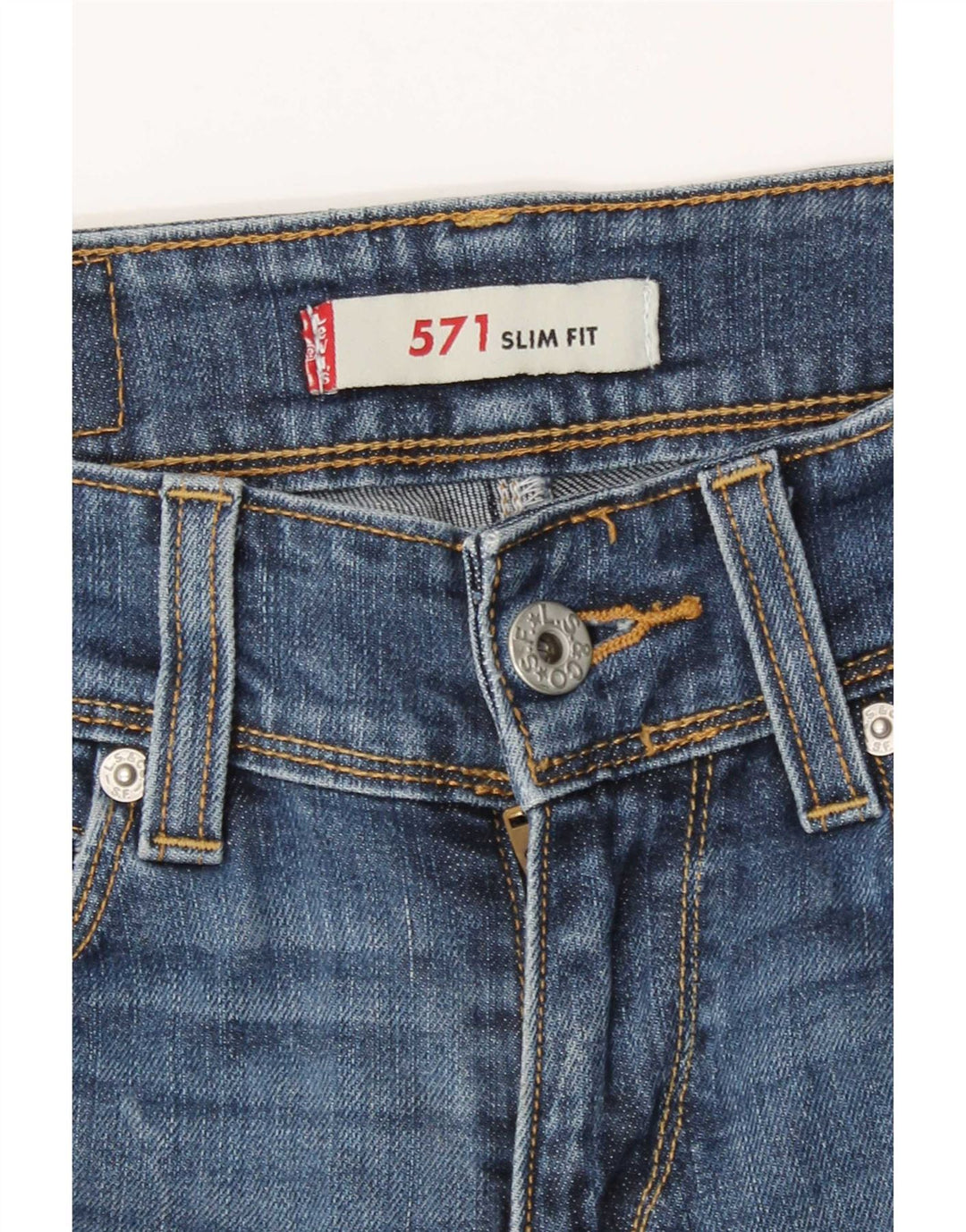 Levi's Mujer 571 Slim Jeans W27 L34 Algodón Azul