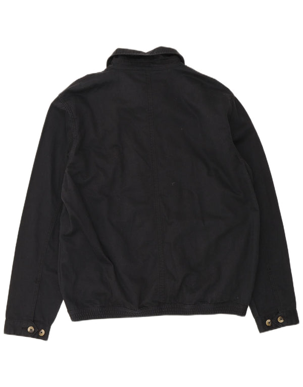 Marks & Spencer Chaqueta Bomber Azul Harbor para Hombre UK 40 Grande Algodón Negro