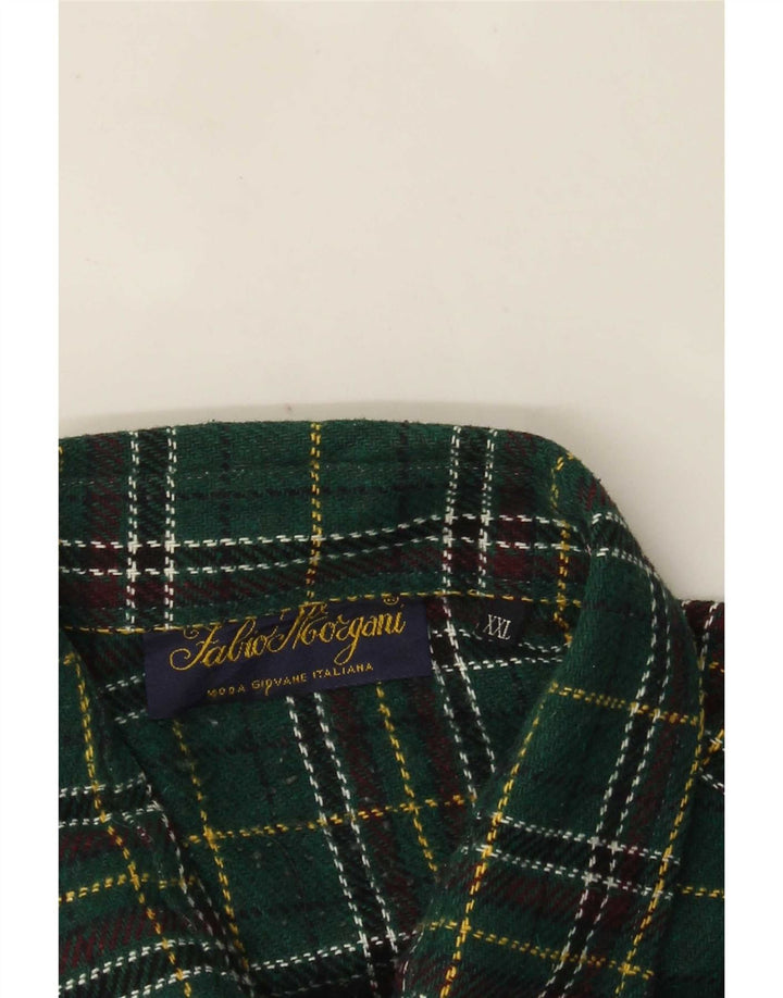 Vintage hombres sobrecamisa franela camisa 2XL verde comprobar