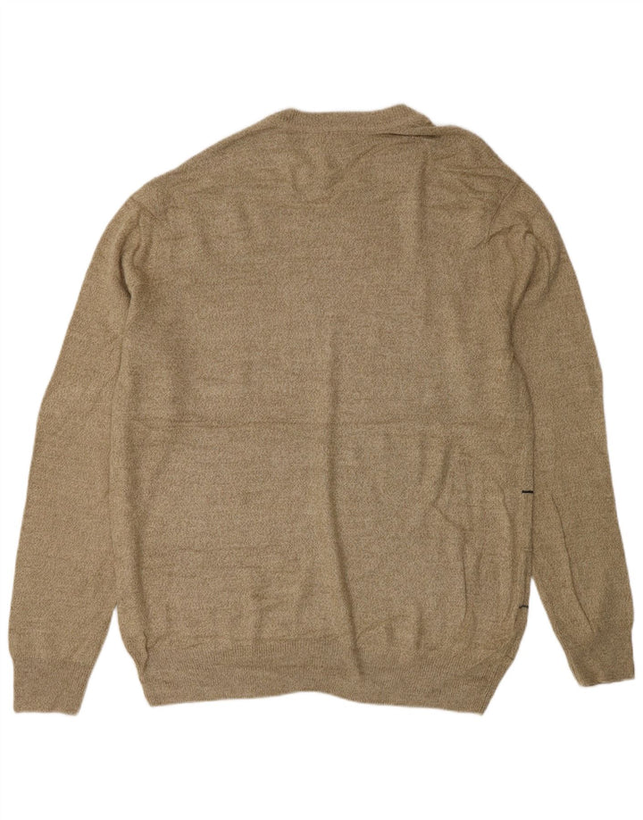 DOCKERS Jersey De Cuello Redondo Para Hombre Suéter Grande A Cuadros Beige Acrílico