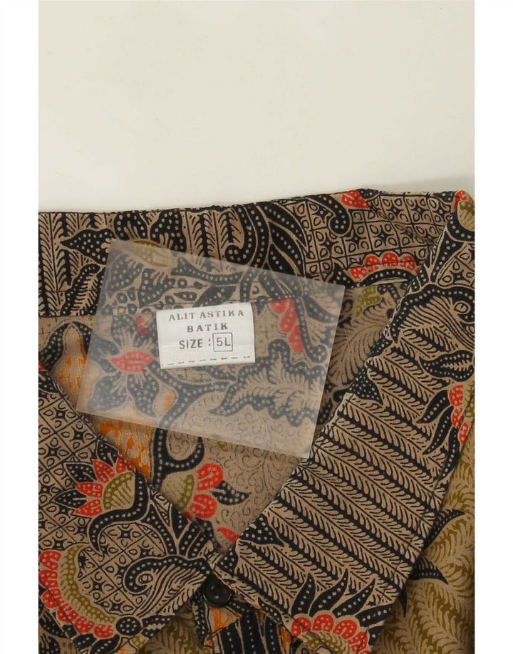 Alit Astika Camisa de manga corta con estampado abstracto para hombre, 5XL, multicolor
