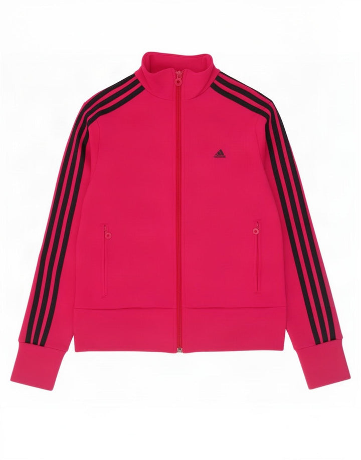Adidas Mujer Chándal Top Chaqueta UK 12 Medio Rosa Poliéster