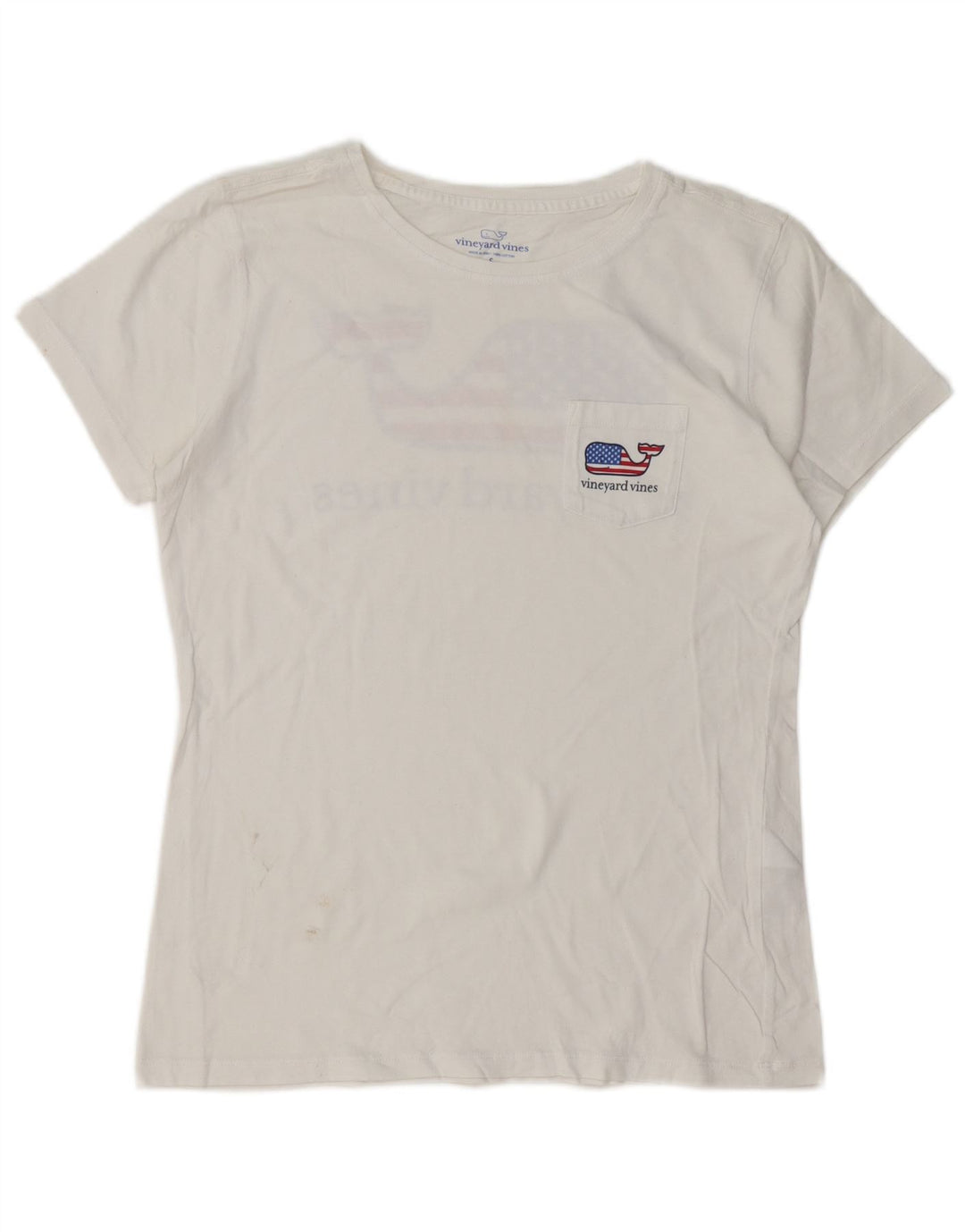 VINEYARD VINES Camiseta gráfica para mujer Top UK 10 Small White Cotton