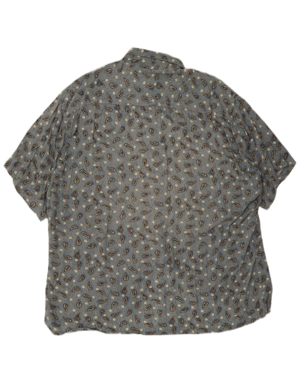 Pierre Cardin Camisa de manga corta para hombre XL Azul Paisley Rayón