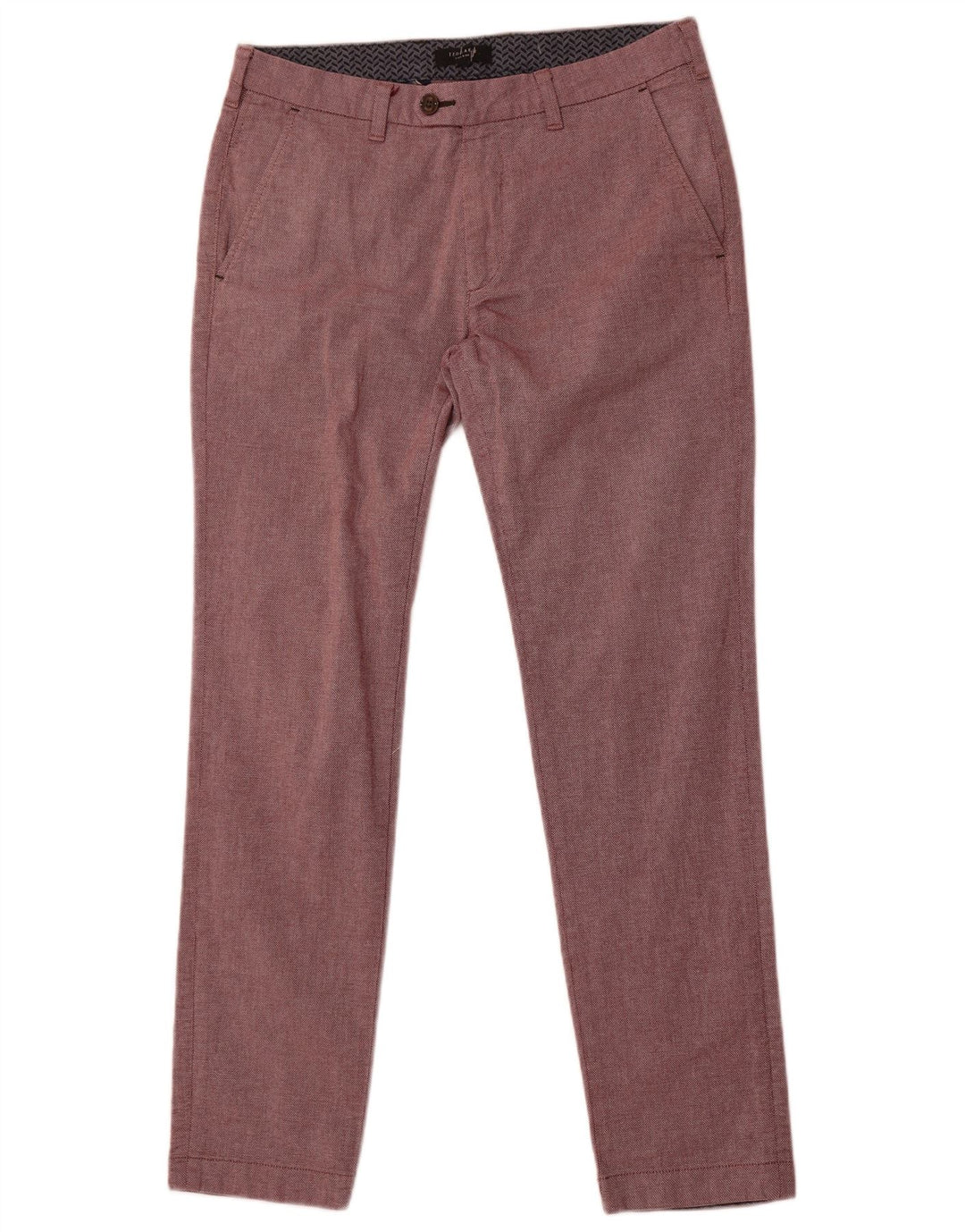 Pantalones de traje rectos para hombre de Ted Baker W32 L31 Algodón granate