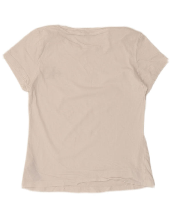 Calvin Klein Jeans Camiseta gráfica para mujer Top UK 10 Small White Cotton