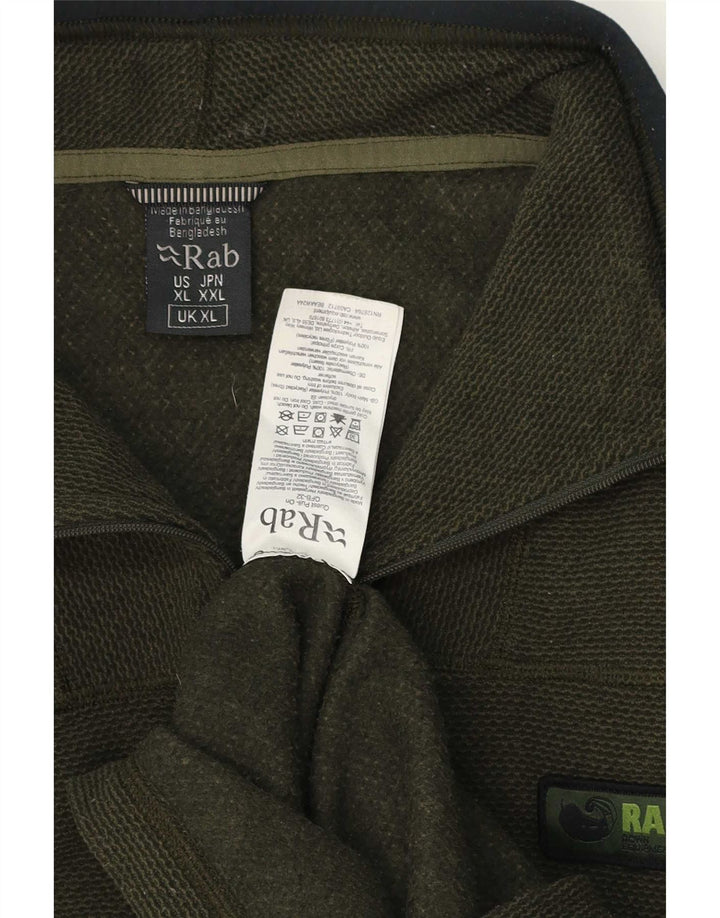 Rab Hombre Sudadera Con Cremallera Y Cuello Jumper XL Poliéster Verde