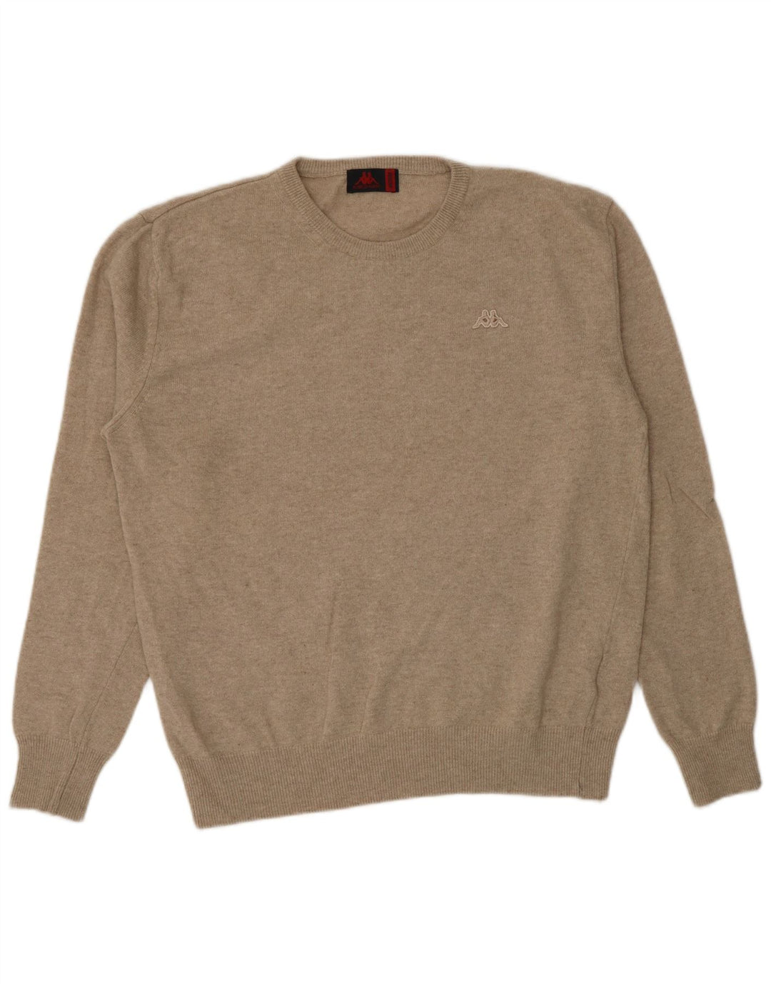 Kappa Hombre Jersey Con Cuello Redondo De Lana De Cordero Beige Medio