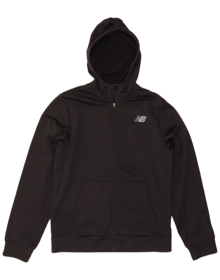 NEW BALANCE Suéter con capucha y cremallera para hombre Poliéster negro mediano