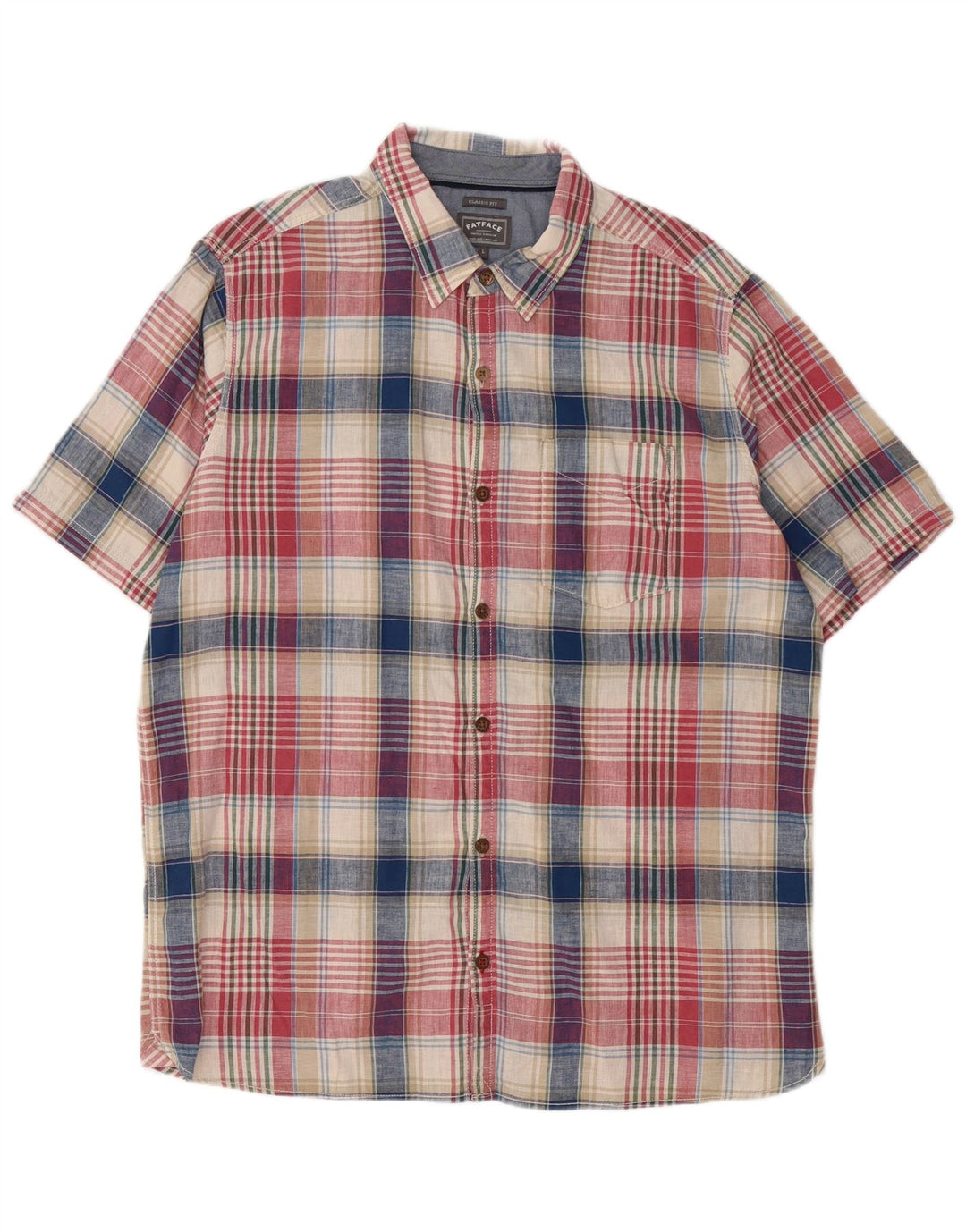 Camisa de corte clásico de manga corta para hombre de Fat Face Cuadros multicolores grandes