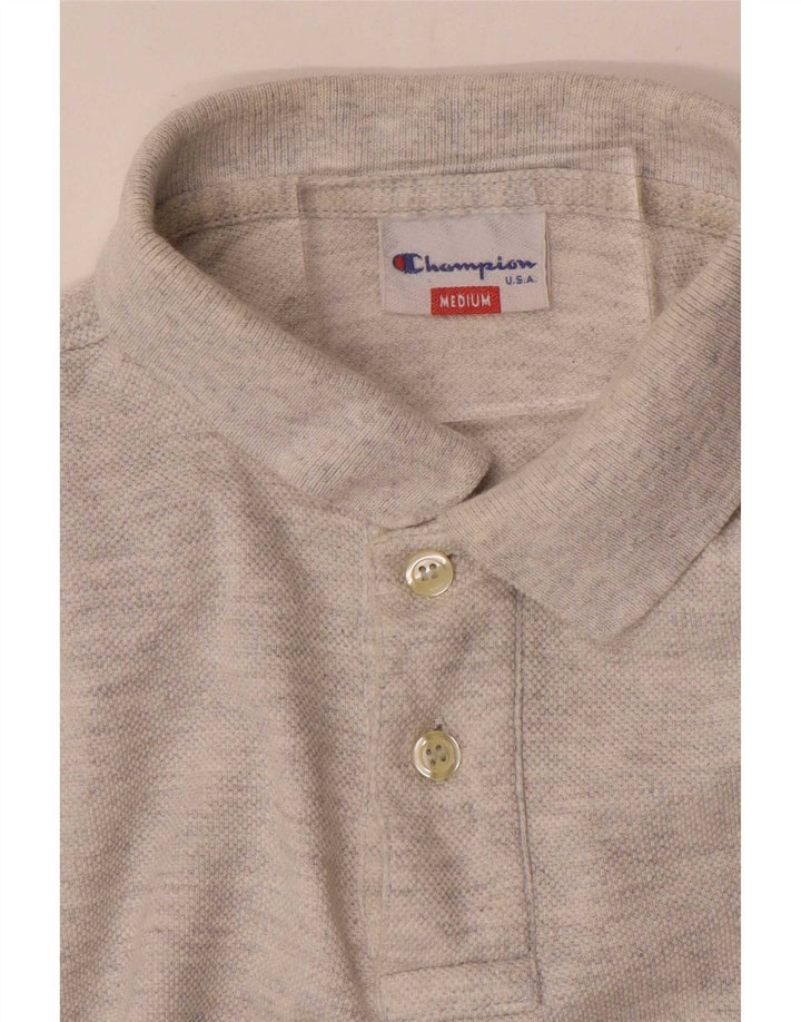 Champion Polo De Manga Larga Para Hombre Gris Medio Moteado