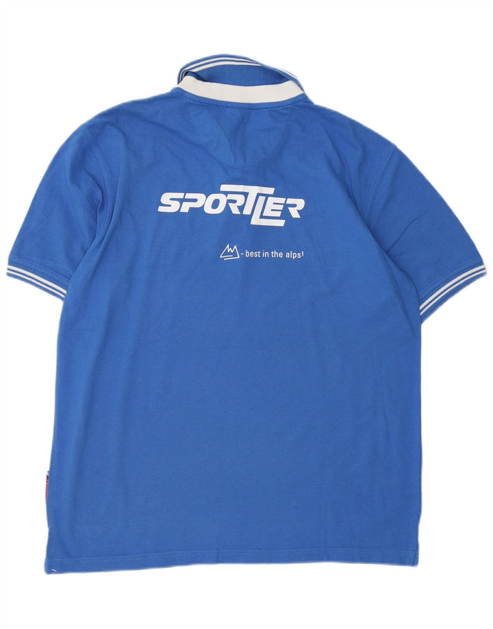 ASICS Polo gráfico para hombre XL Algodón azul