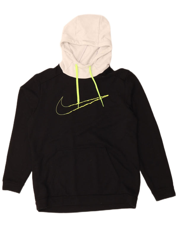 Nike Mens Graphic Hoodie Jumper Large Black Colourblock Sports