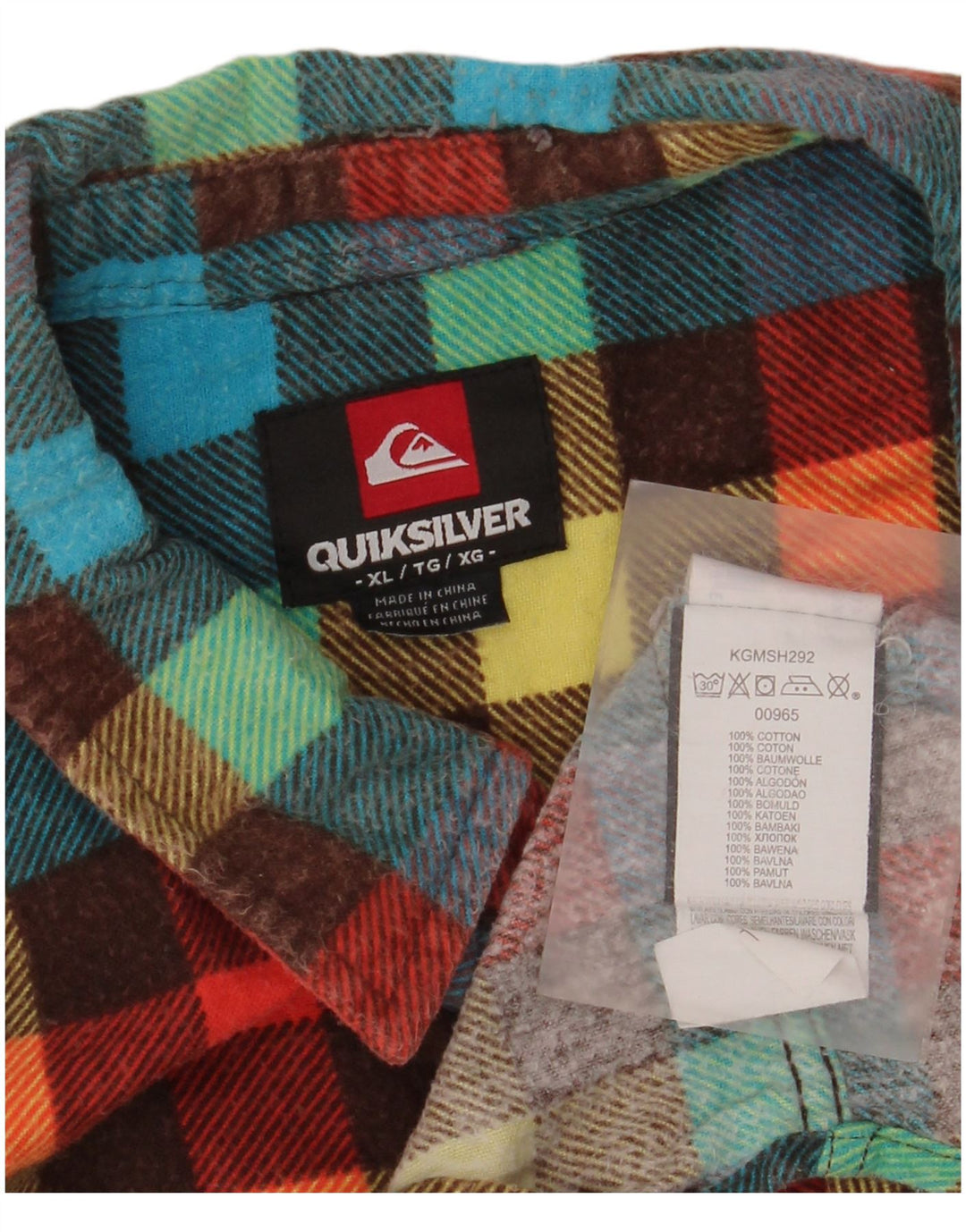 Quiksilver Camisa De Franela XL Algodón Vichy Multicolor Hombre