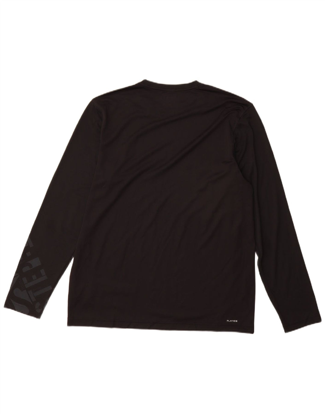 Reebok Mens Graphic Top Manga Larga Grande Poliéster Negro