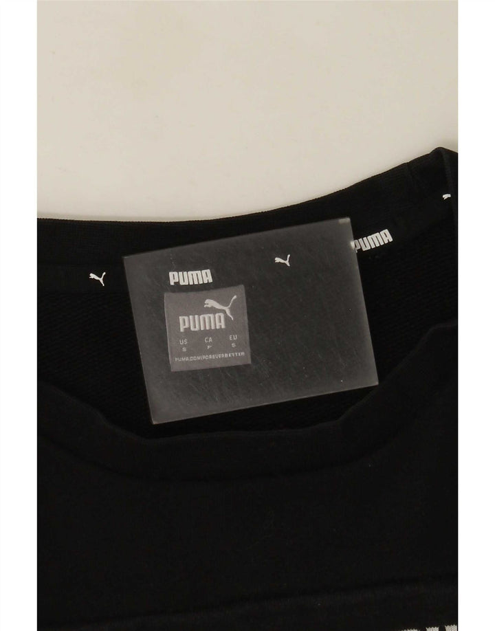 Puma Mujer Graphic Sudadera Jumper UK 10 Small Black Colourblock