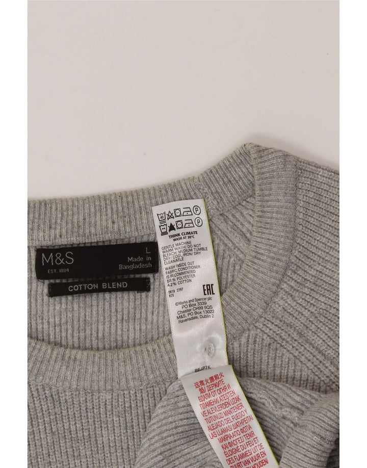 Marks & Spencer Suéter tipo jersey con cuello redondo para hombre Poliéster gris grande