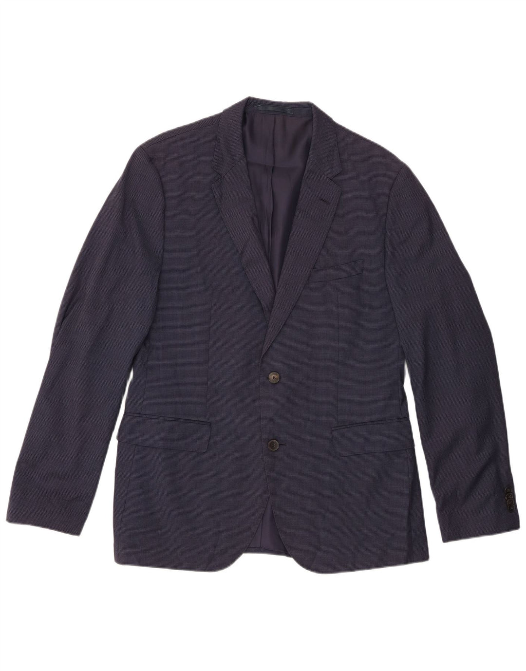 HUGO BOSS Chaqueta tipo blazer de 2 botones para hombre EU 52 XL Lana a cuadros azul marino