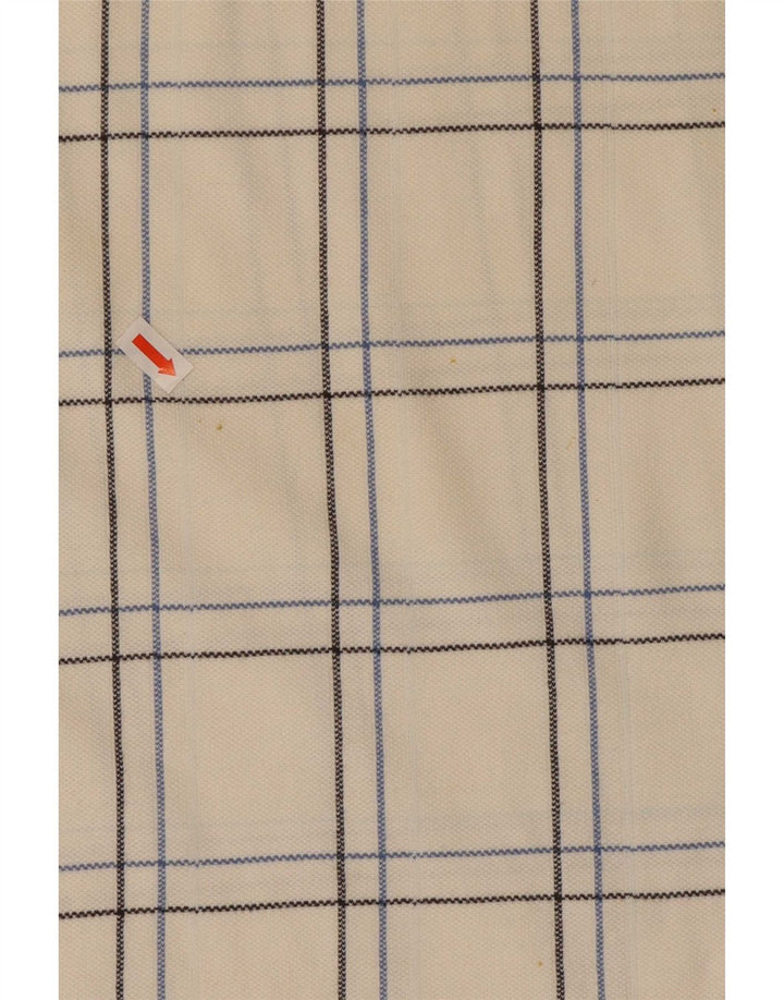 Polo Ellesse Hombre De Algodón A Cuadros Blanco Mediano