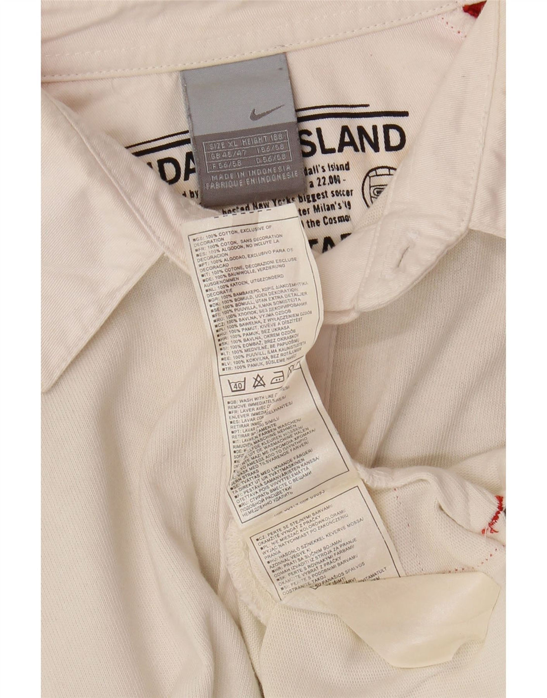 NIKE Polo de rugby de manga larga para hombre UK 45/47 XL Blanco Colorblock