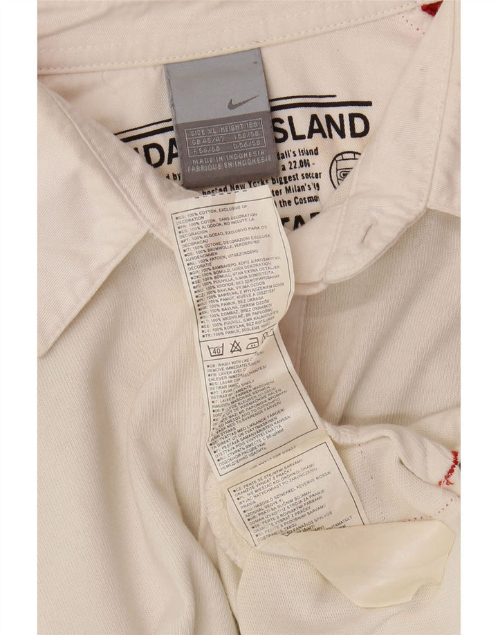 NIKE Polo de rugby de manga larga para hombre UK 45/47 XL Blanco Colorblock